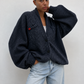 Veste oversize grise à épaules structurées