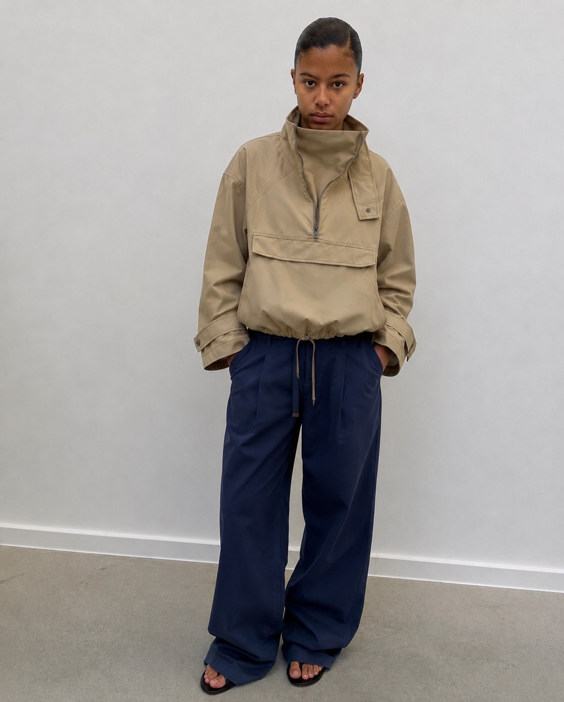 Veste zippée, détail de la fermeture