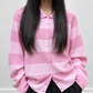 Chemise en maille rose, vue de face