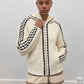 Veste patchwork à capuche, jeu de textures