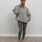 Veste oversize à carreaux noir et blanc, vue de face