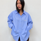 Chemise oversize rayée, dos avec inscription Bad Blood