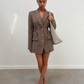 Blazer croisé à col à revers et taille marquée
