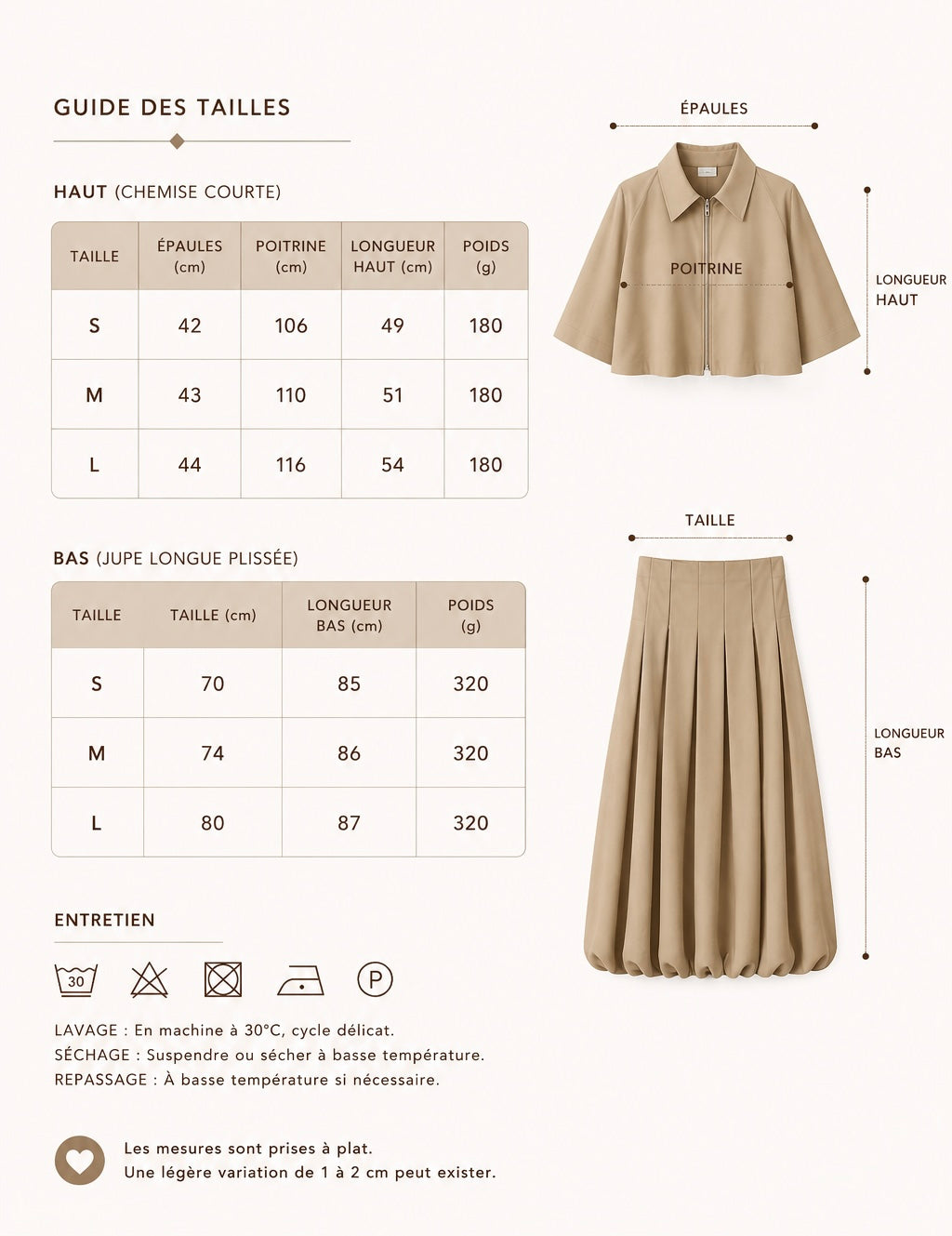 Guide des tailles