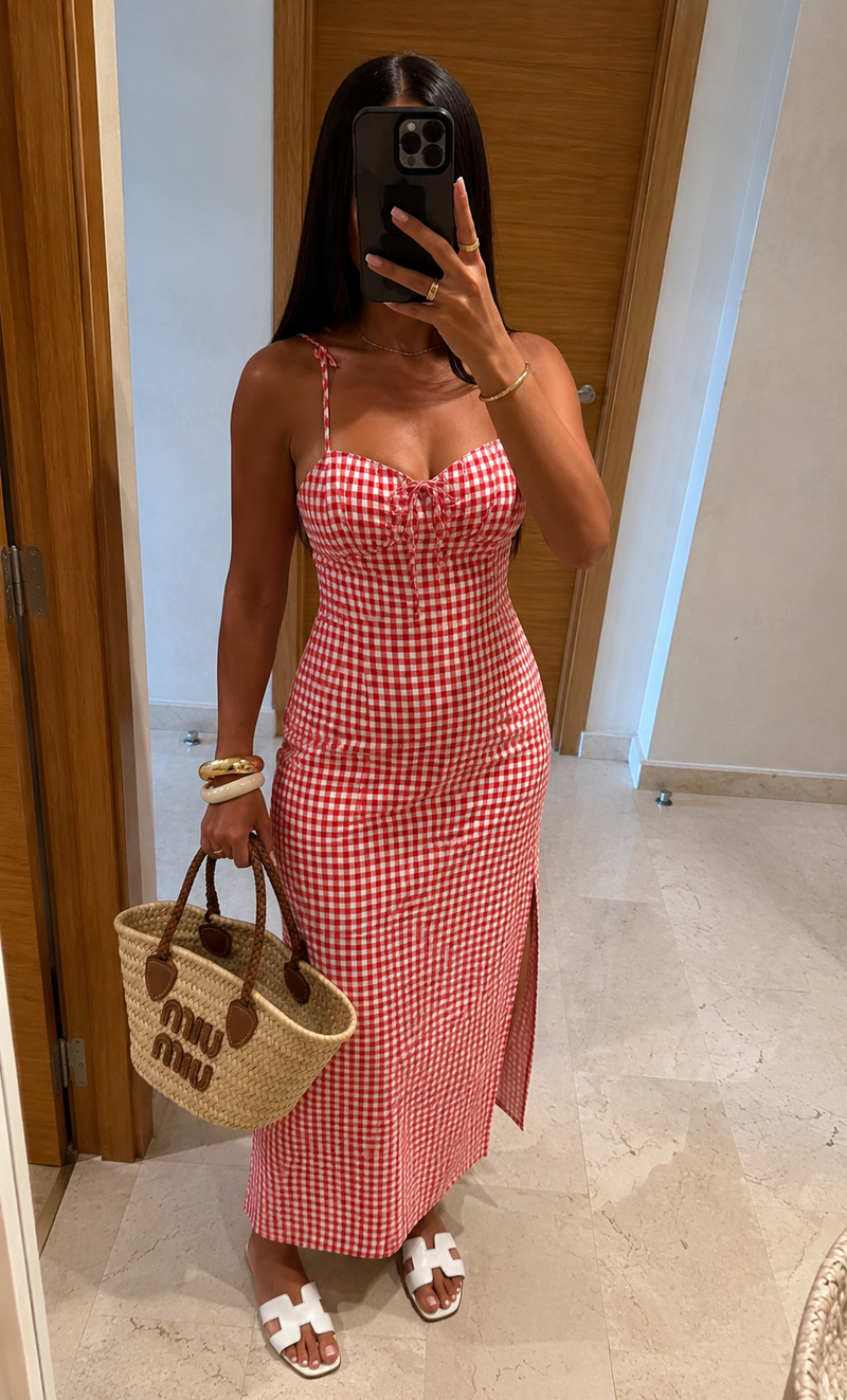 Robe à petit carreaux