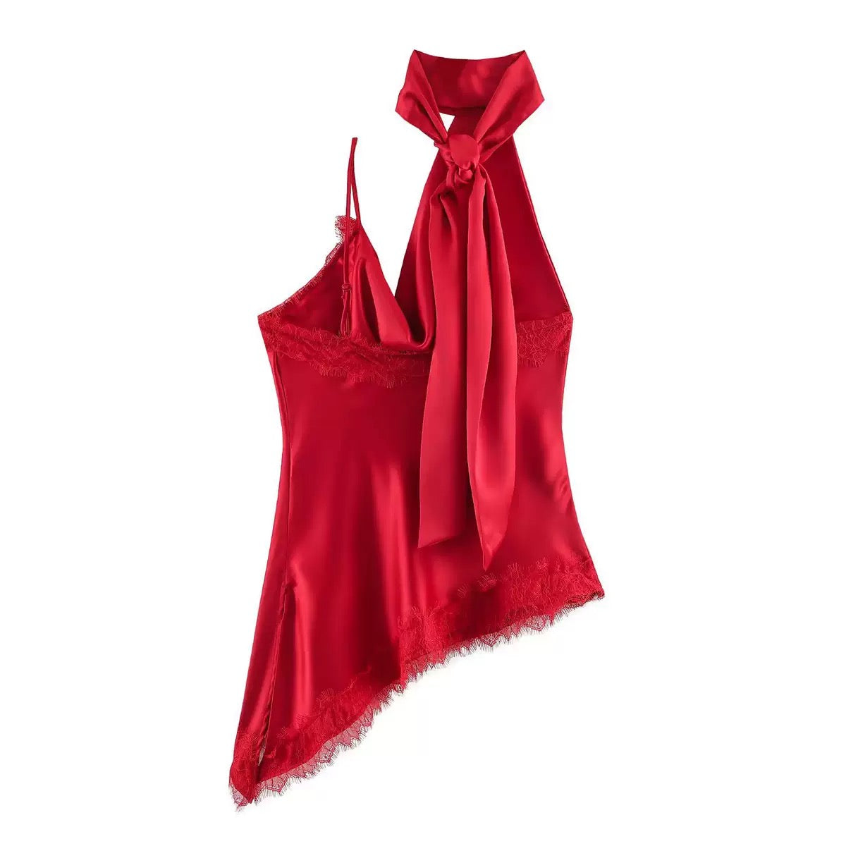 Débardeur satiné en dentelle