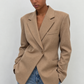 Blazer oversize caramel à col à revers